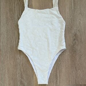 White Textured Swimsuit